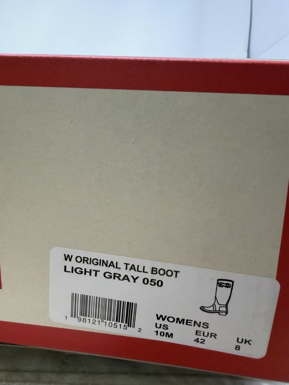 Hunter Boots Women's Original Tall Rain Boots Light Gray Size 10M MSRP $190 - Picture 6 of 7